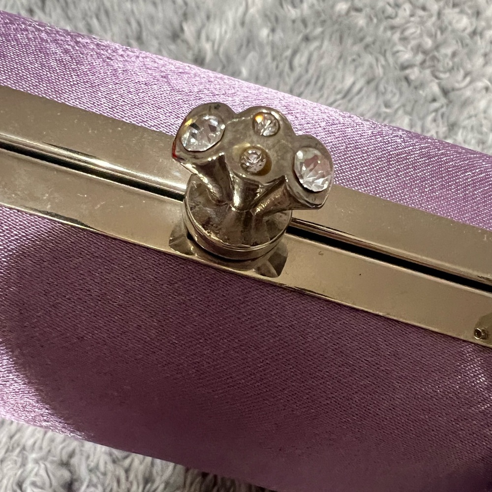 Source Unknown Lavender Clutch With Metallic Hand… - image 3